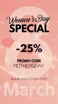 Women's Day Special Sales Promotion Story vid เรื่องราวบน Instagram template