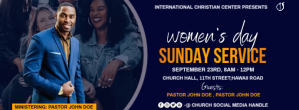 Lilla Women's Day Church Service Zdjęcie w tle na Facebooka Template
