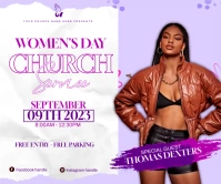 women's day sunday service Grote rechthoek template