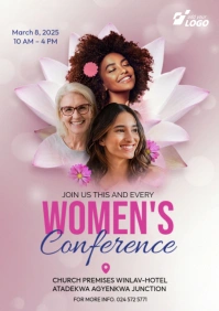 Women's Empowerment Woman Conference Leaflet Poster A4 template