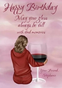 Women's Funny Birthday Greeting Card A6 template