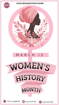Women's history month background flyer poster template Display digitale (9:16)