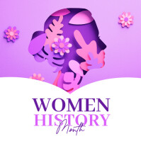 Women's History Month Flyer Template Quadrado (1:1)