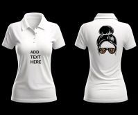 Women's polo with collar and buttons mockup Large Rectangle template
