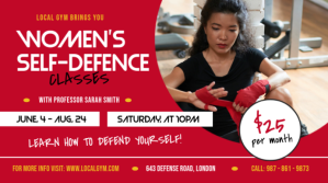 Women's Self Defence Classes Digital Display Image Affichage numérique (16:9) template