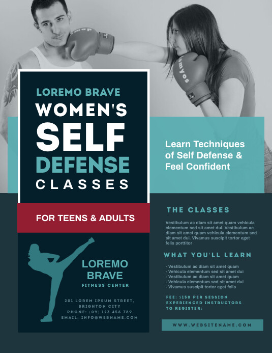 Women S Self Defense Classes Flyer Template Postermywall Women S Self Defense Classes Flyer Template Postermywall