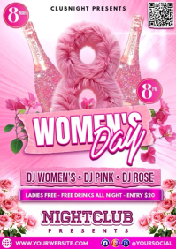 Women’s Day Pink Night Celebration A4 template