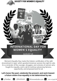 Women’s Equality Day Flyer Template | August 26 Celebration & Awareness Design A4