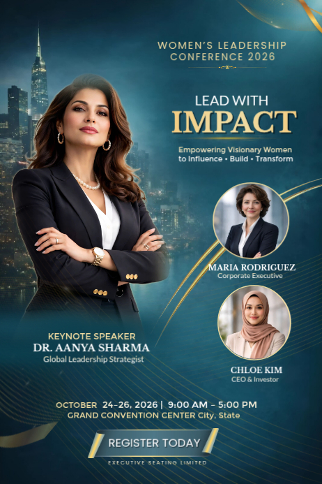 Plantilla de Women’s Leadership Conference Flyer 2026 – Corporate ...