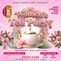Red Women's Tea Party Instagram-opslag Template