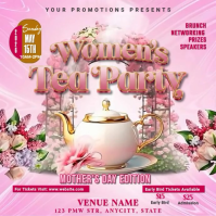 Women’s Tea Party Video Invitation | Animated Mother’s Day Brunch Event Promo Pos Instagram template