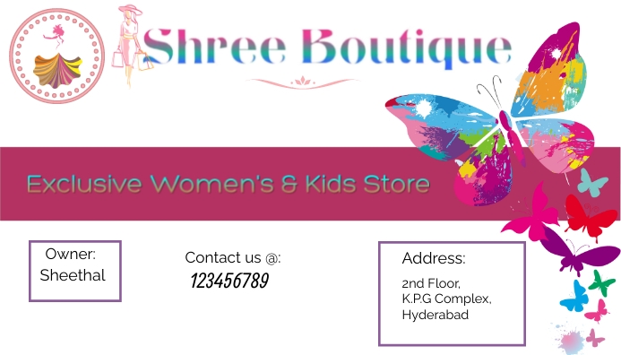 Women's and Kids Boutique Business Card template