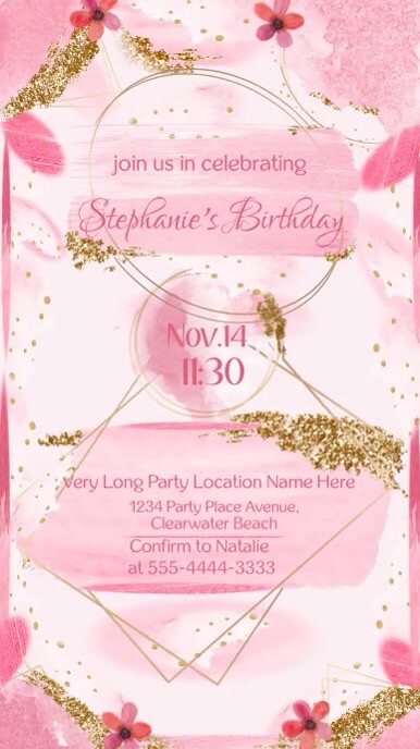 Women's Birthday Party Invitation Instagram Story template