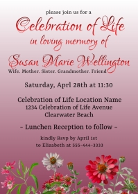 Women's Celebration of Life Invitation Template | PosterMyWall