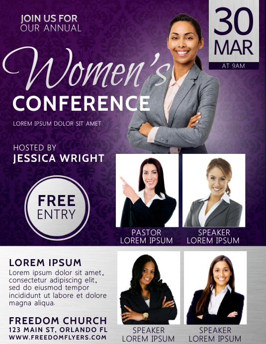 free-women-s-conference-flyer-templates