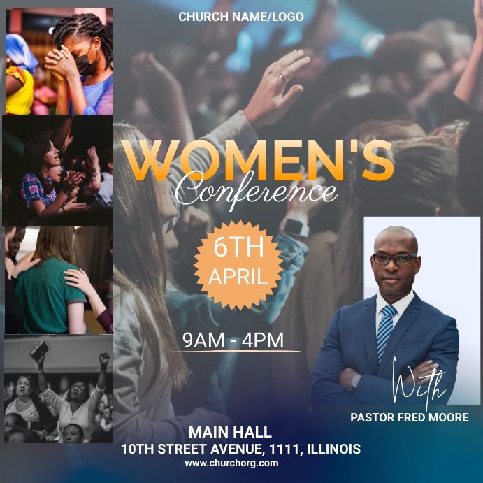 Women's conference poster Wpis na Instagrama template