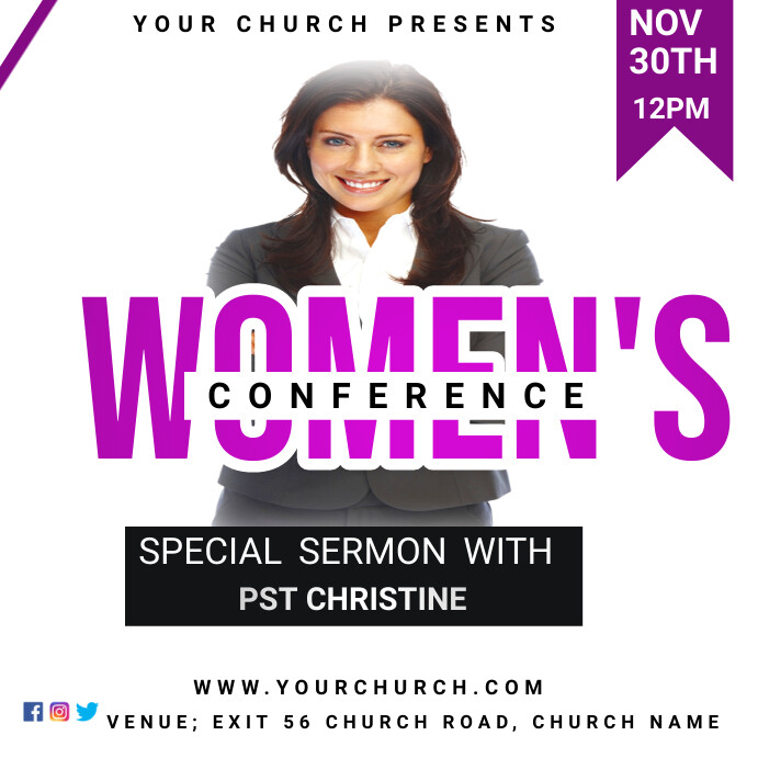 Women's conference Template PosterMyWall