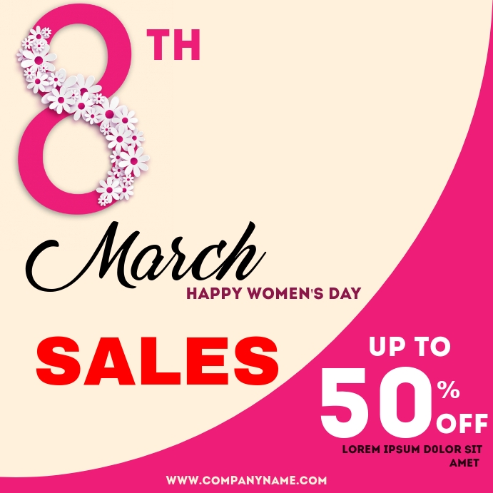 Women's day 8th March sales Instagram Post template