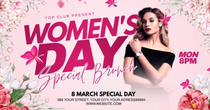 Women's day brunch Facebook Shared Image template