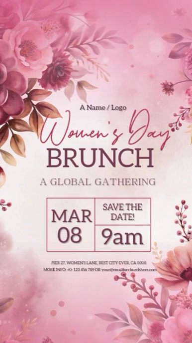 women's day brunch event ad design template Instagram Story