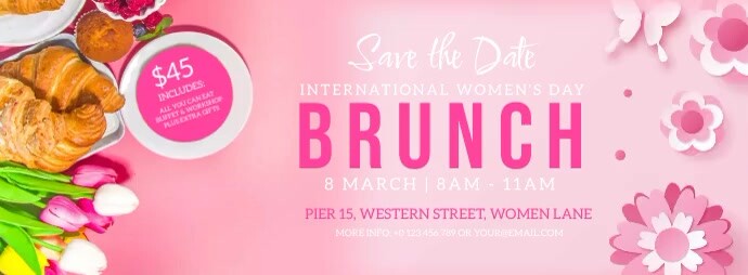 WOMEN'S DAY BRUNCH EVENT DESIGN TEMPLATE Facebook 封面图片