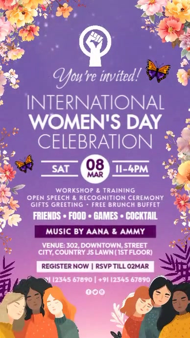 Copy of Women's Day Celebration Invitation Template | PosterMyWall