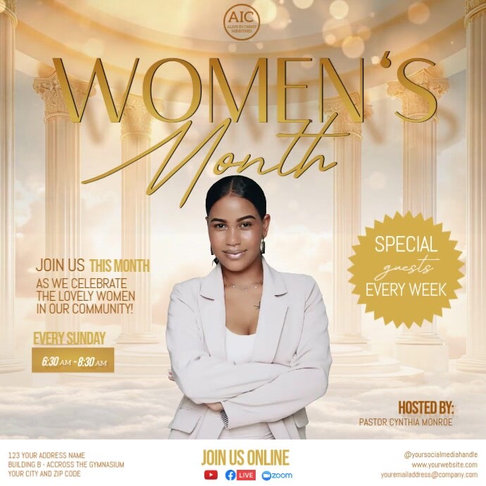 Women's day Church events square design template Kwadrat (1:1)