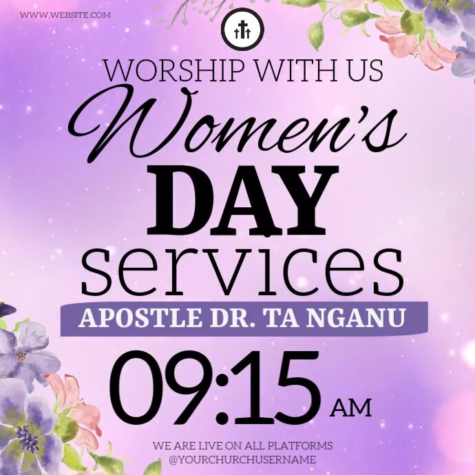 women's day church sunday service sermon template | PosterMyWall