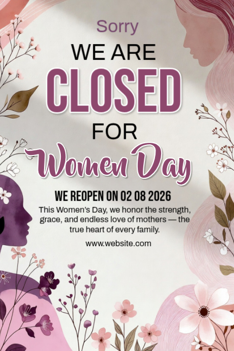 Women's Day Closure Posters Template | PosterMyWall