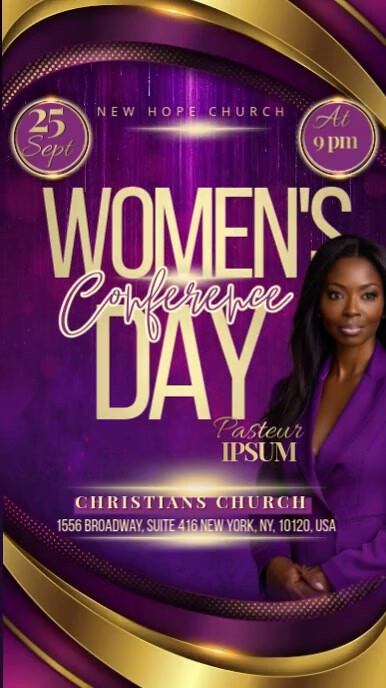Women's Day Conference Digital Display (9:16) template