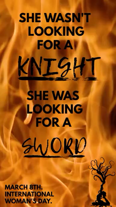Women's day fire and quote story video Digital Display (9:16) template