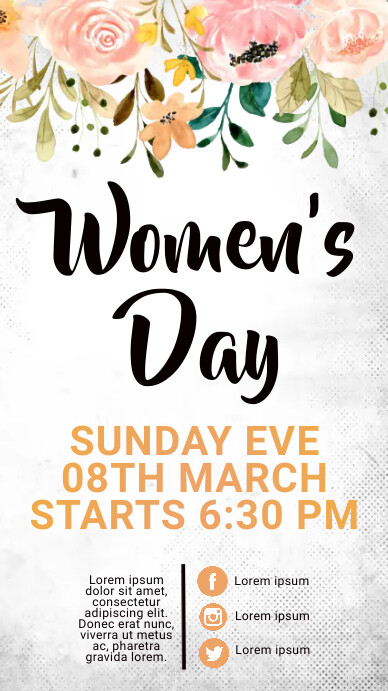 Women's Day Flyer, International Women's Day Instagram Story template