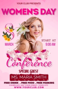 Women's day flyer template Half Page Wide