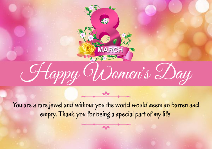 Women's Day Greeting Card Template A5