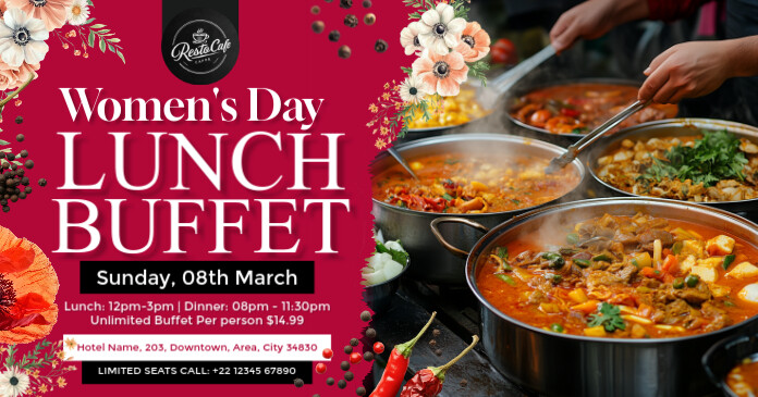 Women's Day Lunch Buffet 2026 Template | PosterMyWall