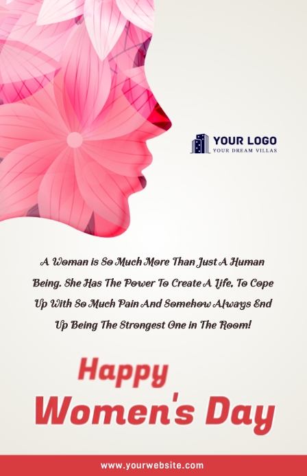 Women's Day Poster Half Page Wide template