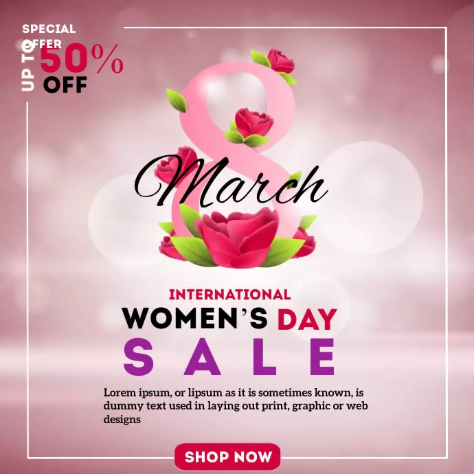 Women's Day Sale Template PosterMyWall
