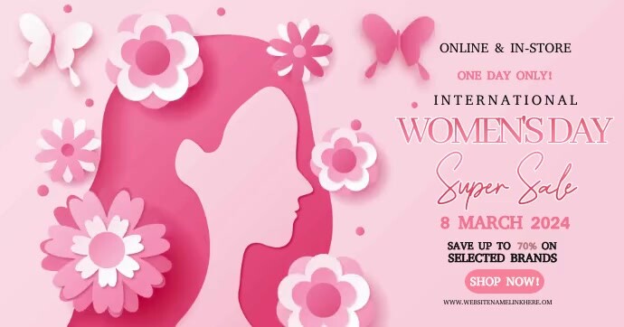 WOMEN'S DAY SALE EVENT TEMPLATE Obraz udostępniany na Facebooku