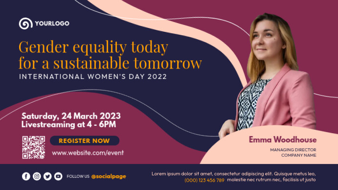 Copy of women's day seminar webinar conference | PosterMyWall