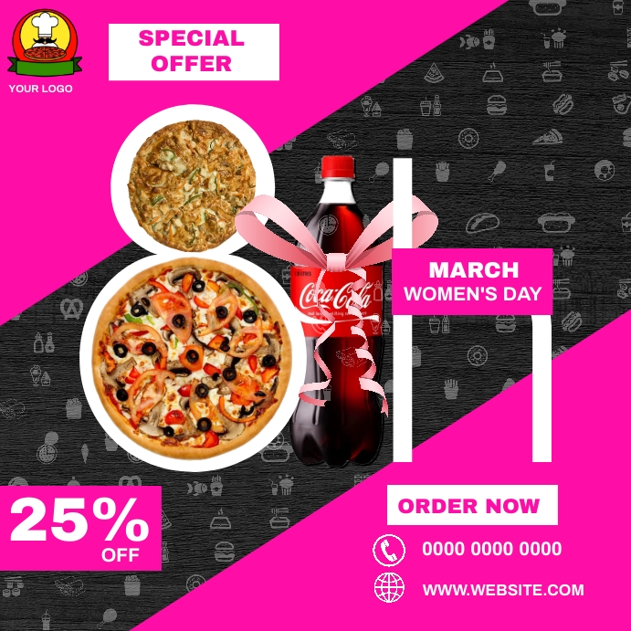 Copy of WOMEN'S DAY SPECIAL PIZZA DISCOUNT RESTAURANT PosterMyWall
