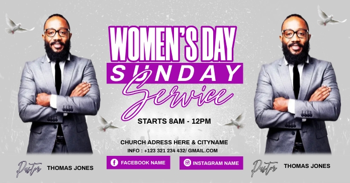 women's day sunday Facebook Ad template