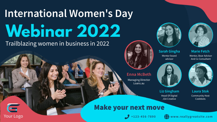 Women's day webinar digital ad template