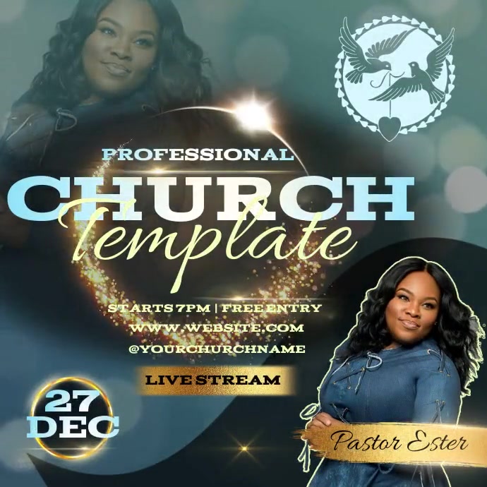 women's event church ad design template Instagram Post