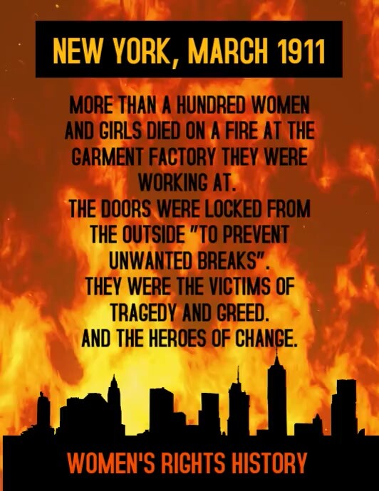 Women's Factory Fire History Flyer (US Letter) template
