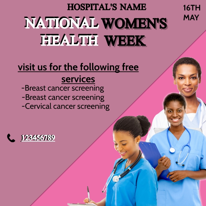 Women's health week Template PosterMyWall