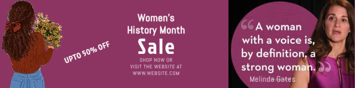 women's history month flyer Banner 2' × 8' template