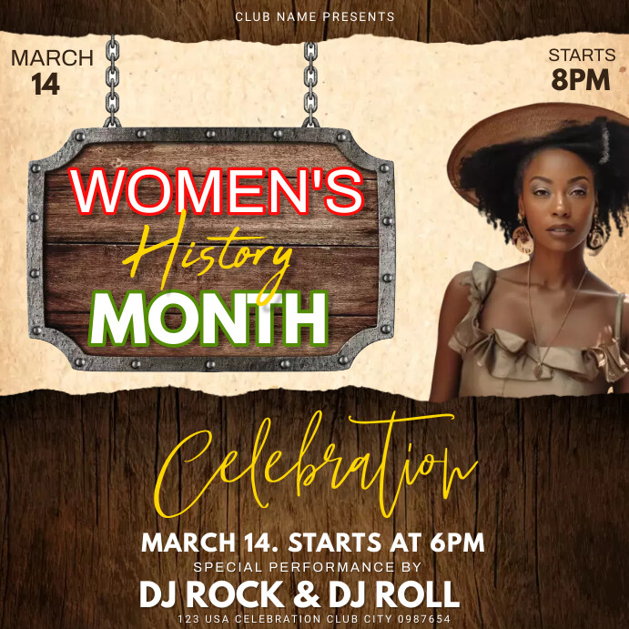 Women's History Month Template Square (1:1)