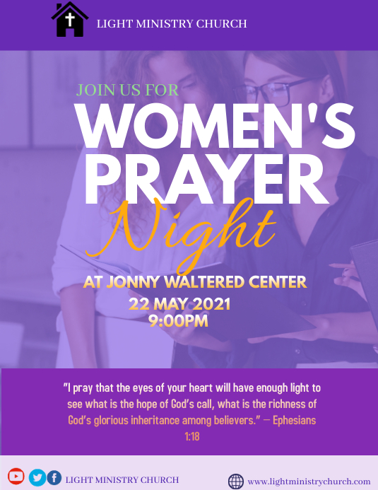 Women's prayer Flyer (US Letter) template