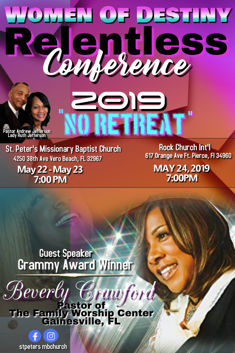 Women's Relentless Revival Conference Plakat template