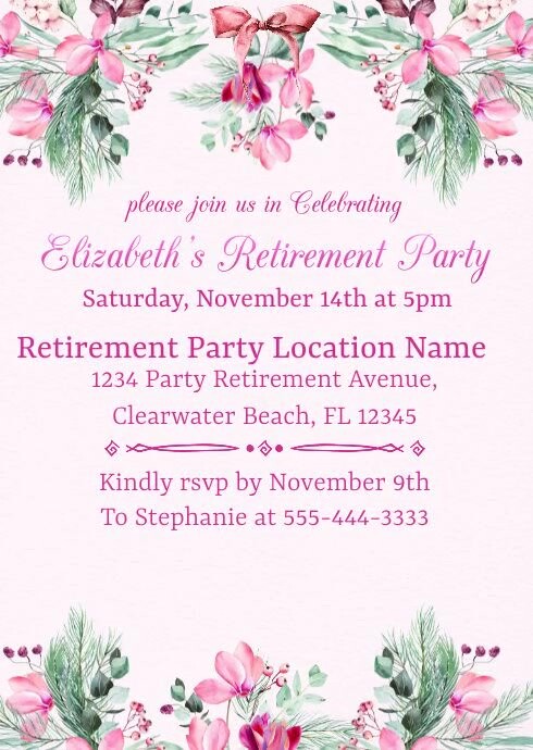 Women's Retirement Party Invitation Template | PosterMyWall